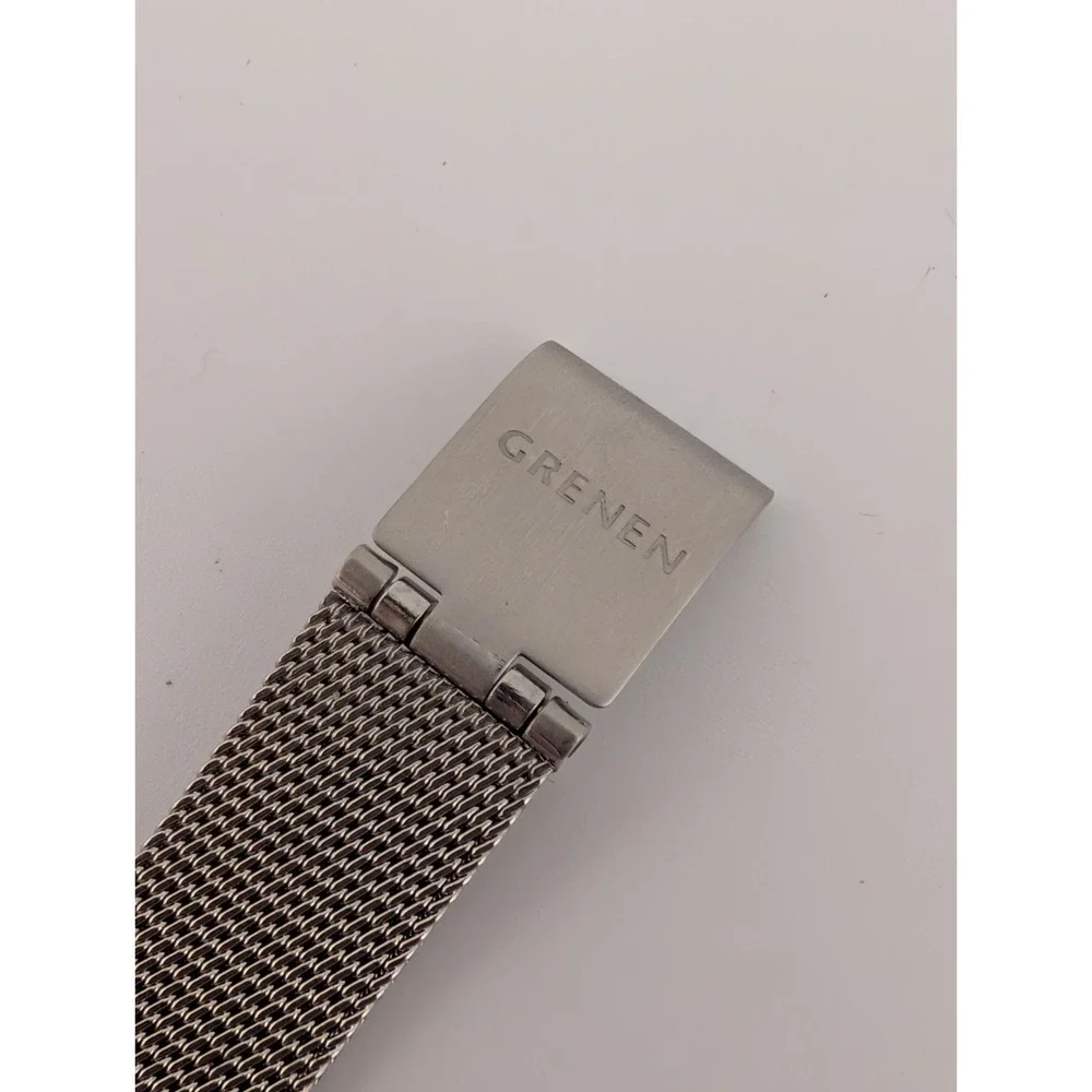 Grenen Denmark Watch Women 26mm Mesh Band‎ Crystal Accents MOP Dial- New Battery